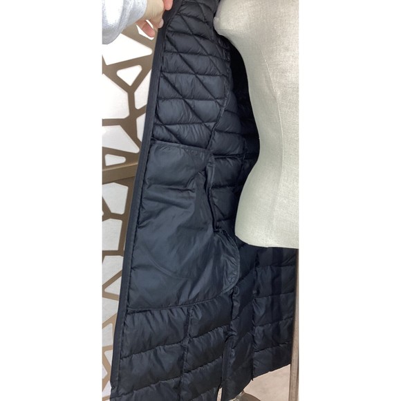 BERNARDO Quilted CALF Long Coat JACKET EcoPlume Fill HOODED ZIPPER  L Puffer - Picture 9 of 10